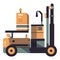 Colored forklifts illustration