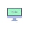 colored formula on the monitor icon. Element of science and laboratory for mobile concept and web apps. Detailed formula on the mo