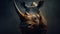 colored frontal portrait of a rhinoceros in front of a dark background