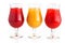 Colored Frozen Drinks on White Background