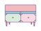 Colored furniture drawers classic decoration icon