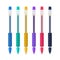 Colored gel pens with rubber grip set