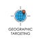 colored geographic targeting illustration. Element of marketing and business flat for mobile concept and web apps. Isolated