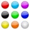 Colored glass 3d buttons. Round icons