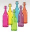 Colored glass bottles