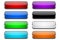 Colored glass button. Shiny rectangle 3d web icons