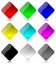 Colored and glossy rhombus buttons set