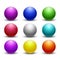 Colored glossy, shiny 3D balls, spheres vector set