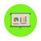 colored graphical indicators on the presentation in green badge icon. Element of science and laboratory for mobile concept and web