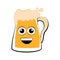 Colored happy beer mug icon