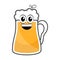 Colored happy beer mug icon