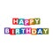 Colored Happy Birthday sign, icon