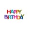 Colored Happy Birthday sign, icon