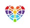 Colored heart logo. Heart logo design. Heart design element. Heart clipart.
