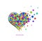 Colored heart onthe white background, Valentine s day,