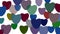 Colored hearts background