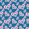 Colored hearts on a blue background seamless valentine`s day pattern for your design vector high quality illustration