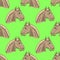 Colored Horse Head Seamless Pattern