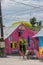 Colored house on the tropical island of Holbox, Quintana Roo, Mexico