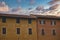 colored houses in the historic center of Rome