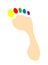 Colored human footprint