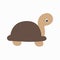 Colored icon baby brown turtle. template stickers, badges