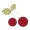 Colored icon cute baby berry cherry button in cartoon style