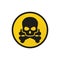 Colored icon death symbol yellow sign in flat