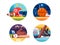 Colored icons popular sports