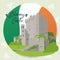 Colored irish sticker with blarney castle landmark Vector