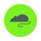 colored laboratory mouse in green badge icon. Element of science and laboratory for mobile concept and web apps. Detailed laborato