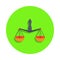 colored laboratory scales in green badge icon. Element of science and laboratory for mobile concept and web apps. Detailed laborat