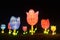 Colored LED light flower