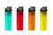 Colored lighters isolated