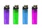 Colored lighters isolated