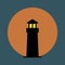 colored lighthouse design illustration on dark background