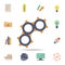 colored linked gears icon. Detailed set of colored science icons. Premium graphic design. One of the collection icons for websites