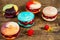 Colored macarons