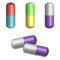 Colored medicine or pill icon. The 3D symbol icon is isolated