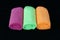 Colored microfiber cleaning cloths,blue, green, orange and pink microfiber cleaning cloths,