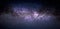 Colored Milky Way. Night landscape of starry sky.