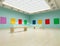 Colored modern art gallery