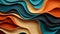 Colored modern canvas with swirls orange and turquoise colors.