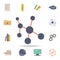 colored molecular bond icon. Detailed set of colored science icons. Premium graphic design. One of the collection icons for