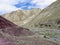 Colored mountains in the remote Valley of Markah in Ladakh, India.