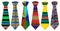 Colored neckties