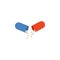 colored open medicine capsule icon. Element of science and laboratory for mobile concept and web apps. Detailed open medicine caps