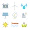 Colored outline recycle ecology energy icons