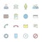 Colored outline various social network icons set