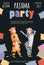 Colored pajama party poster. Vector template Slumber party